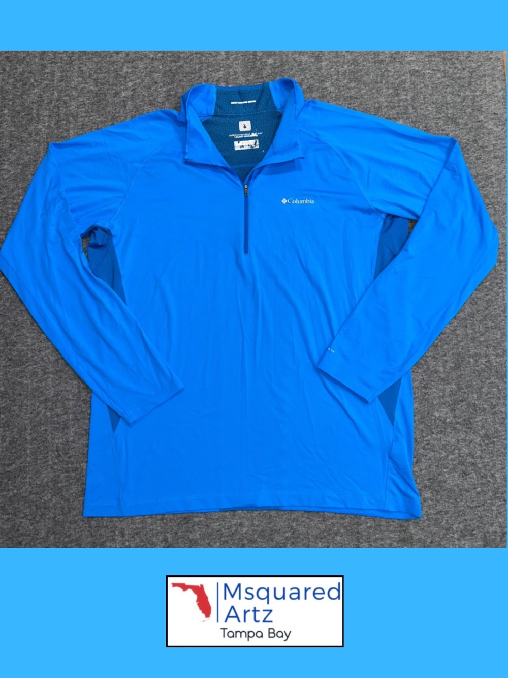 Columbia Omni-Freeze Zero Omni-Wick Men’s XL Blue 1/4 Zip Performance Pullover